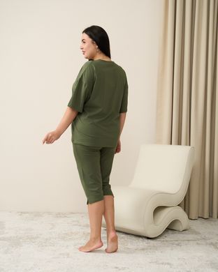 Женский комплект Plus Size с капри - Хаки Хаки 2xl
