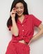Жіночий червоний комплект з шортиками - дрібні сердечки Фото товару 7 з 10