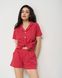 Жіночий червоний комплект з шортиками - дрібні сердечки Фото товару 6 з 10