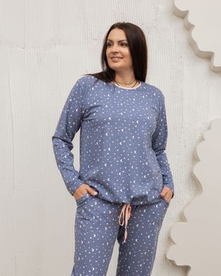 Батальний комплект кофта на зав'язках - зіркове небо, Синій, 3xl