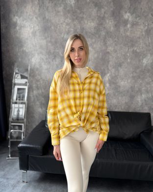 Сорочка в клітку 50538 Жовтий розмір 36