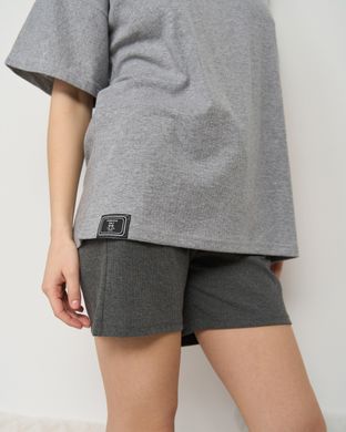 Комплект жіночий футболка з шортиками - в рубчик Фото товару - Інтернет-магазин Zaragoza