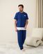 Мужской комплект со штанами Plus Size - однотонный Темно-синий 2xl Фото товара 1 из 7