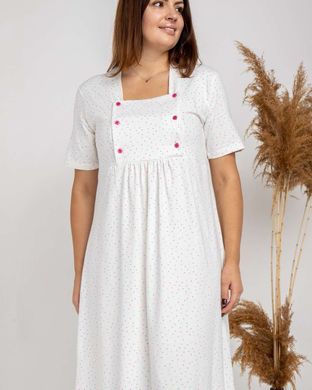 Сорочка для вагітних - біла з кольоровим горошком, Білий, s