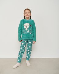 Тёплый комплект на девочку со штанами - Барашки - Велюрсофт+Флис