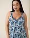 Віскозна сорочка з широкими бретельками - Plus Size Синій l Фото товару 5 з 8