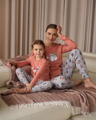 Жіноча піжама зі штанами - Лисеня та Єнот - Family look мама/донька Фото товару - Інтернет-магазин Zaragoza