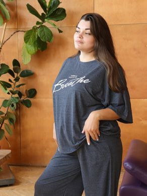 Вискозный комплект с широкими брюками - батал 32047 размер 5XL
