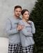 Жіноча піжама зі штанами сіра у клітинку - Позитив - Family look для пари Фото товару 11 з 11