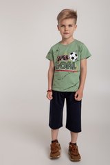 Комплект для мальчика с капри - Super Goal, Світлий хакі, 3-4