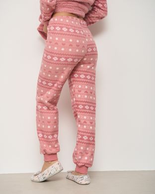 Жіночий костюм зі штанами ВелюрСофт+Фліс - зимовий візерунок Фото товару - Інтернет-магазин Zaragoza