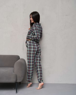 Жіноча піжама на ґудзиках - у клітинку - Family look для пари Фото товару - Інтернет-магазин Zaragoza
