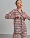 Жіноча піжама на ґудзиках зі штанами - Клітинка з метеликами Фото товару 2 з 8