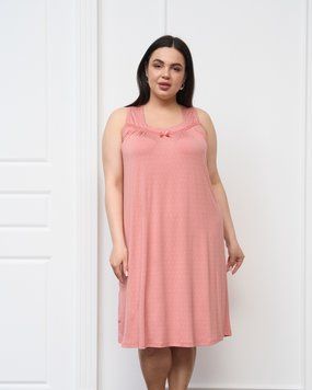 Женская сорочка Plus Size на широких бретельках - Бамбук Розовый 2xl