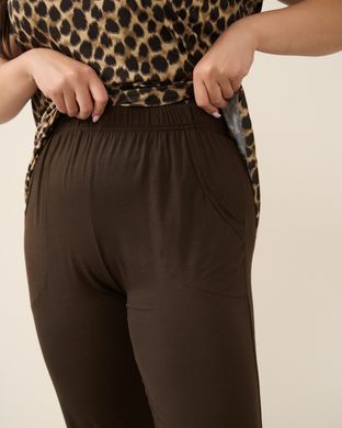 Жіночий комплект з капрі Plus Size - верх леопард Коричневий 2xl
