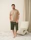 Мужской комплект с однотонными шортами - Plus Size Светло-коричневый 2xl Фото товара 1 из 6