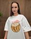 Футболка oversize Кокосовый коктейль 26027 Молочный в универсальном размере Фото товара 6 из 8