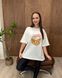 Футболка oversize Кокосовый коктейль 26027 Молочный в универсальном размере Фото товара 5 из 8
