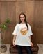 Футболка oversize Кокосовый коктейль 26027 Молочный в универсальном размере Фото товара 3 из 8