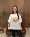 Футболка oversize Кокосовый коктейль 26027 Молочный в универсальном размере Фото товара 2 из 8