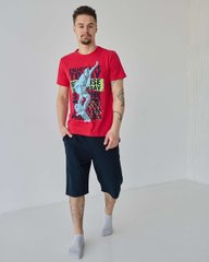 Мужской комплект с шортами - Скейт - Family look папа/сын, Красный, m