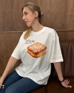Футболка oversize Pechenka 26003 Молочный в универсальном размере