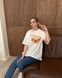 Футболка oversize Pechenka 26003 Молочный в универсальном размере Фото товара 7 из 7