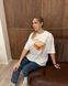 Футболка oversize Pechenka 26003 Молочный в универсальном размере Фото товара 6 из 7