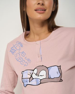 Жіноча піжама інтерлок - пінгвін, що спить - Family look мама/донька Фото товару - Інтернет-магазин Zaragoza