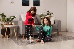 Пижама для девочки подростка с оленем - I love snow, Бірюзовий, 8-9