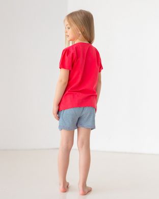 Підлітковий комплект з шортами на дівчинку - єдиноріг, Червоний, 10-11