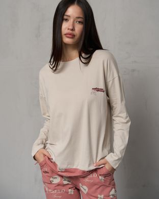 Жіноча піжама зі штанами - без манжету - Hello Фото товару - Інтернет-магазин Zaragoza