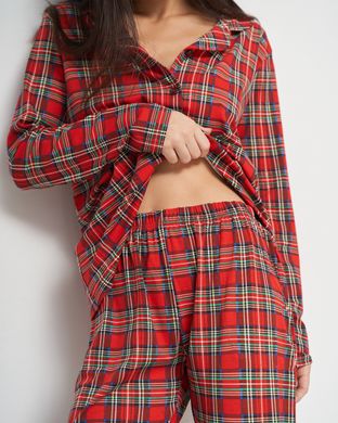 Женская пижама на пуговицах со штанами - красная клетка Фото товара - Интернет-магазин Zaragoza