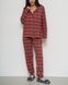 Женская пижама на пуговицах со штанами - красная клетка Фото товара 2 из 9