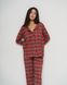 Женская пижама на пуговицах со штанами - красная клетка Фото товара 3 из 9