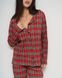Жіноча піжама на ґудзиках зі штанами - червона клітинка Фото товару 4 з 9