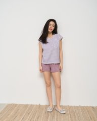 Комплект жіночий з шортиками - футболка у смужку Фото товару - Інтернет-магазин Zaragoza