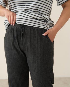 Комплект женский с капри Plus Size - в рубчик полоска Светло-серый 2xl