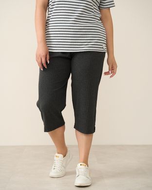 Комплект женский с капри Plus Size - в рубчик полоска Светло-серый 2xl