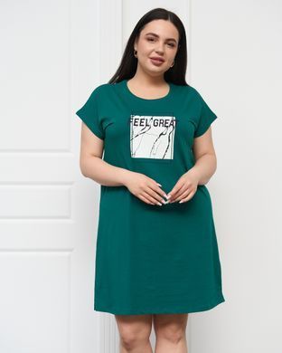 Жіноча туніка з коротким рукавом Plus Size - Feel great Темно-бірюзовий 4xl