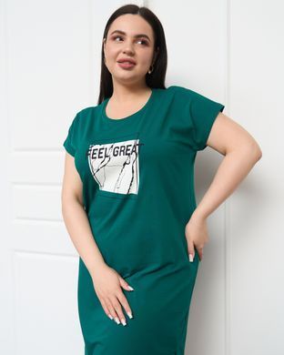 Жіноча туніка з коротким рукавом Plus Size - Feel great Темно-бірюзовий 4xl
