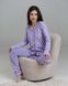 Женская пижама на пуговицах со штанами - сиреневая в горошек Фото товара 1 из 8
