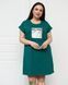 Жіноча туніка з коротким рукавом Plus Size - Feel great Темно-бірюзовий 4xl Фото товару 2 з 6