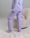 Женская пижама на пуговицах со штанами - сиреневая в горошек Фото товара 8 из 8