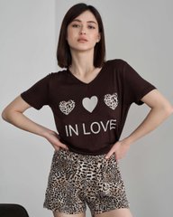Комплект женский футболка с шортами - In love Фото товара - Интернет-магазин Zaragoza