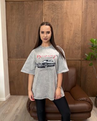 Футболка oversize Driving 26031 Светло-серый в универсальном размере