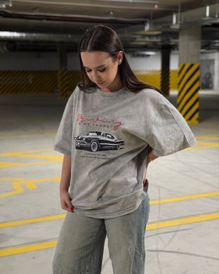 Футболка oversize Driving 26031 Светло-серый в универсальном размере
