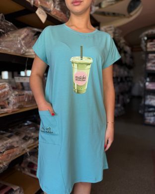 Женская туника свободного кроя Matcha 83680-1 Бирюзовый размер M