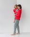 Підліткова піжама зі смугастими штанами - ведмедик - Family look мама/донька Фото товару 8 з 8