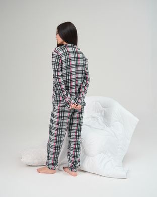 Жіночий костюм зі штанами Фліс - на ґудзиках - Клітинка Фото товару - Інтернет-магазин Zaragoza